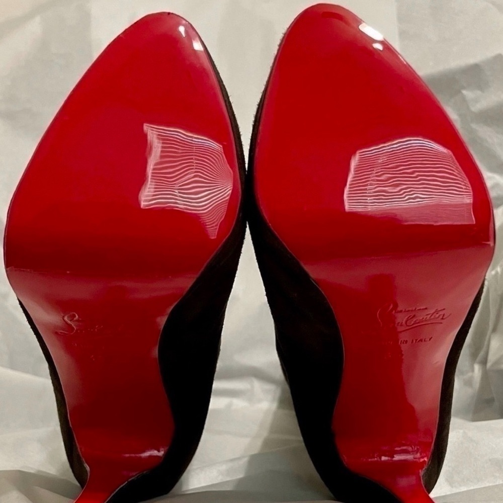 Christian Louboutin Daf Platform Bootie 160 blk Veau Velour suede lthr EU36 - Picture 10 of 14